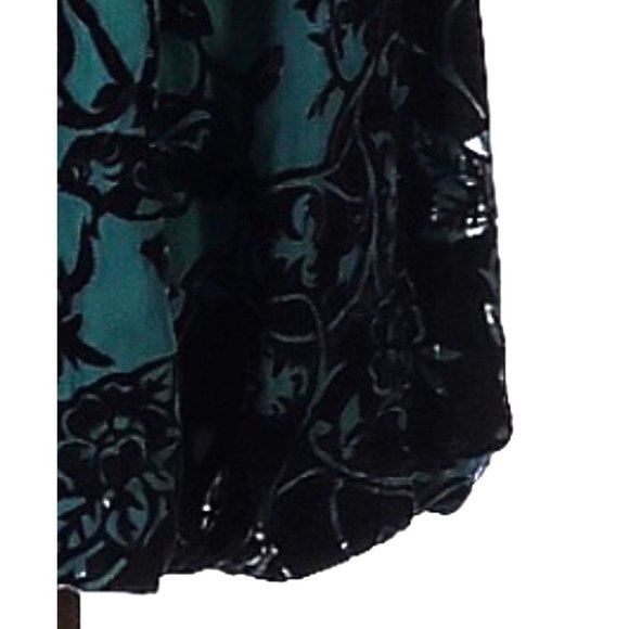WD.NY Strapless Velvet Cocktail Dress Size 8 Sweetheart Neck Floral Silk Blend - Picture 7 of 9
